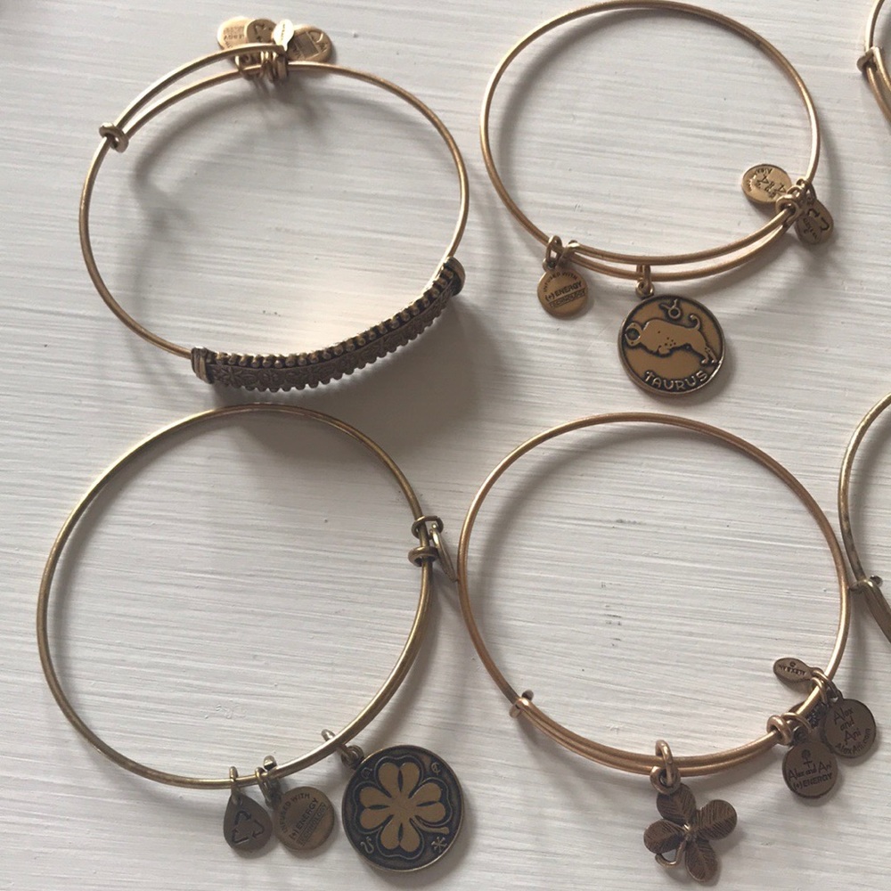 Bronze Alex and Ani bracelets